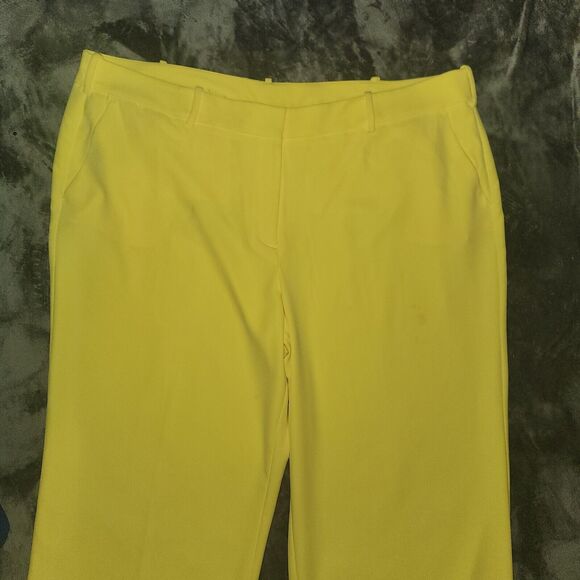 Lane Bryant Zippered Yellow Dress Pants - Size 28 Regular Plus-size - Picture 2 of 7